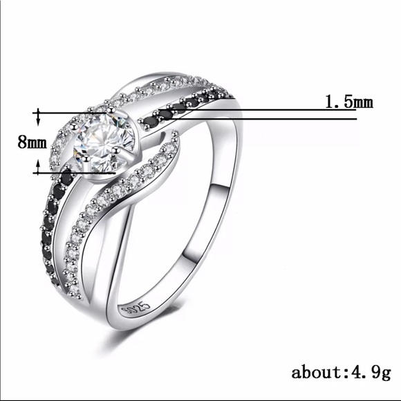 New Women’s 925 Silver Sapphire Luxury Ring - Picture 3 of 3